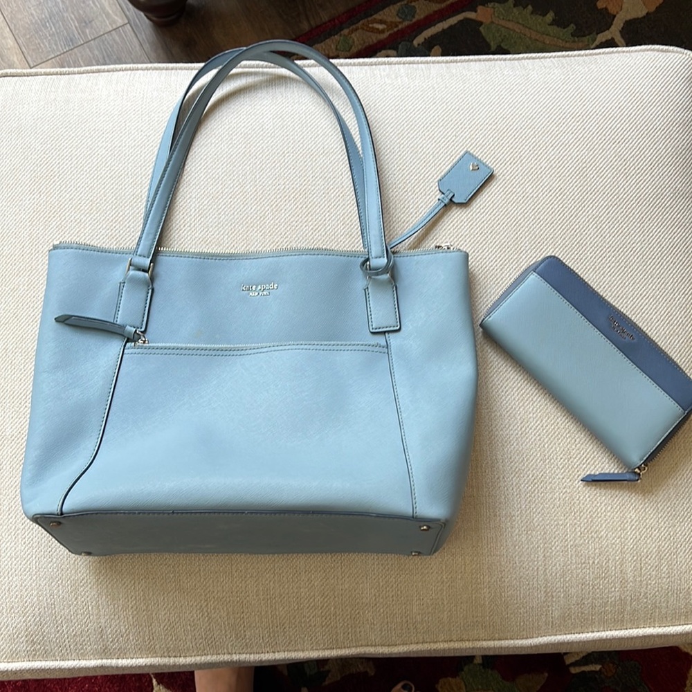 Kate spade blue wallet & purse